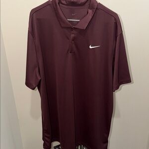 Nike Men’s Maroon Polo Shirt with White Swoosh